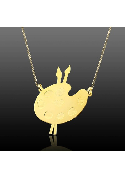Kuyumcudukkani Palet Model İsim Yazılı Sevgi Kolyesi-35079-g Gold