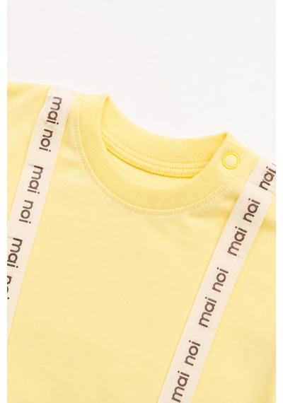 Babyhola Kız Erkek Bebek Askılı Tişört Slip Yazlık Takım 50751 Sarı