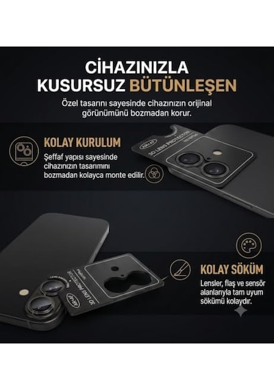 Fixmaster İphone 17 Pro - 17 Pro Max Uyumlu Gümüş Kamera Lens Koruyucu, Kolay Kurulum, Alüminyum Alaşımlı Çerçeve, Darbelere Ve Çizilmelere Karşı Yüksek Dayanıklı Temperli Cam