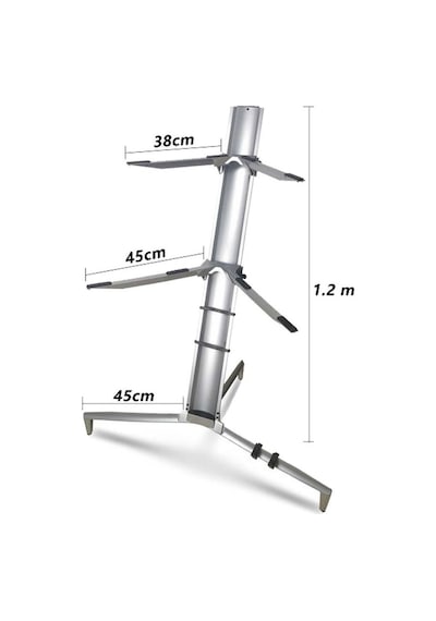 Lastvoice Ks-20gr Silver Profesyonel Ultimate Org Standı Sehpası Çift Katlı Çantalı