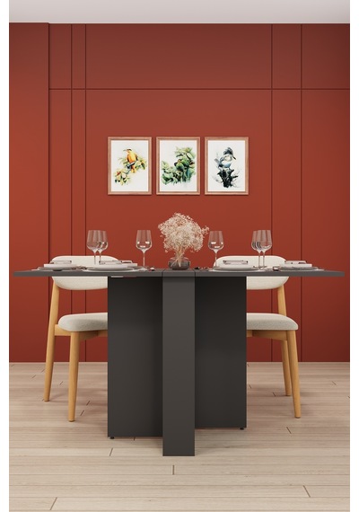 Lüks Katlanır Mutfak Yemek Masası %100 MDF Pratik Çalışma  Masası KM32