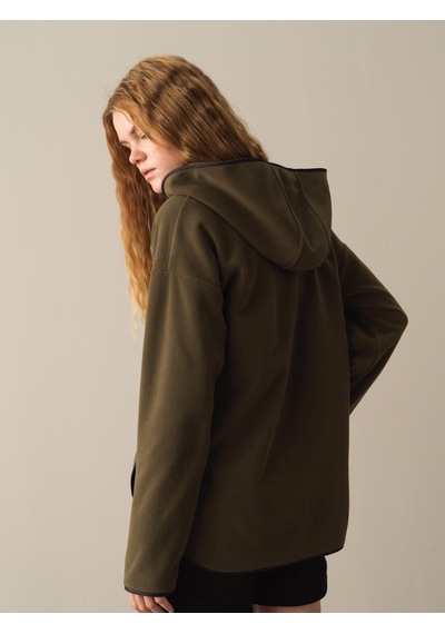 Xint Haki Oversize Kapüşonlu Polar Sweatshirt 400525
