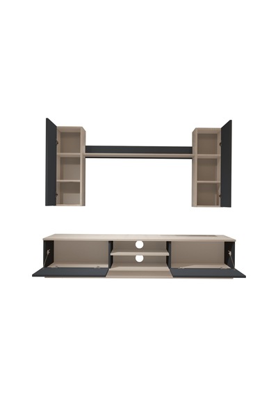 Decoraktiv Eko 5db Mdf Dvd Tv Ünitesi Tv Sehpası Beyaz - Antrasit