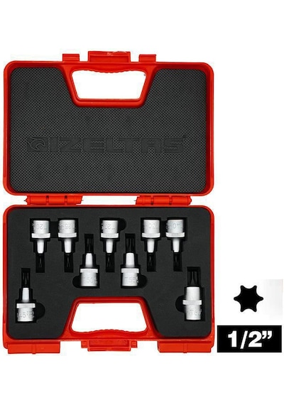 İzeltaş 1/2 Lokmalı Torx Uç Takımı (60mm 9 Parça) - 1113006009