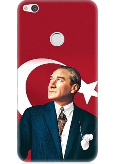 Huawei P9 Lite 2017 Uyumlu Mustafa Kemal Atatürk Ve Bayrak Desenli Silikon Kılıf