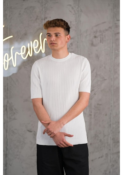 Slimfit Likralı Sıfır Yaka Erkek Triko T-shirt 001