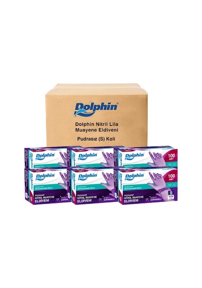 Dolphin Pudrasız Lila Nitril Eldiven 100'lü x 10 Kutu