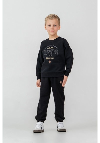 U.S. Polo Assn. Erkek Çocuk Nakışlı Siyah Uzun Kol Eşofman Takımı Us2629-c-v4 Us2629-c-v4