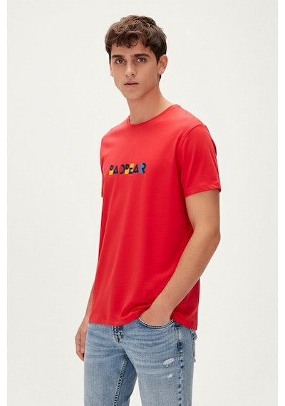 Retro Colors Kırmızı Erkek Baskılı Tişört Kırmızı