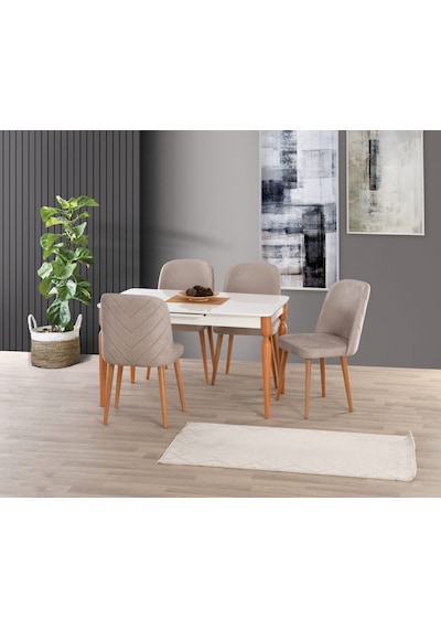 Beyaz Highgloss 80 160+30 Eliz Açılabilir Masa Beyaz