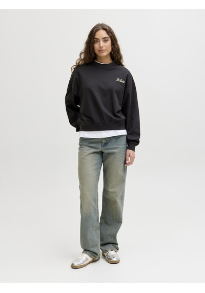 Jack & Jones Kadin Sirt Baskili Sweatshirt - Gia - 12290097 Phantom