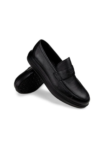 Deery Hakiki Deri Siyah Comfort Loafer Erkek Ayakkabı Siyah