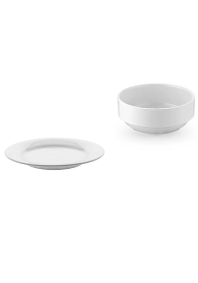 12 Cm Porselen Tabaklı Çorba Kasesi 6'lı Takım Beyaz
