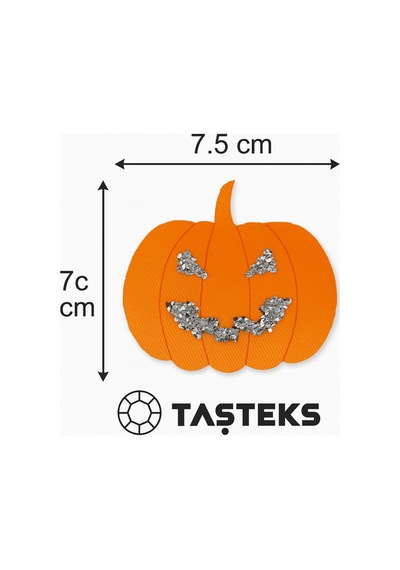 Ütülenebilen Veya Sticker Olarak Kullanılabilen Taşlı Halloween Balkabağı Modeli