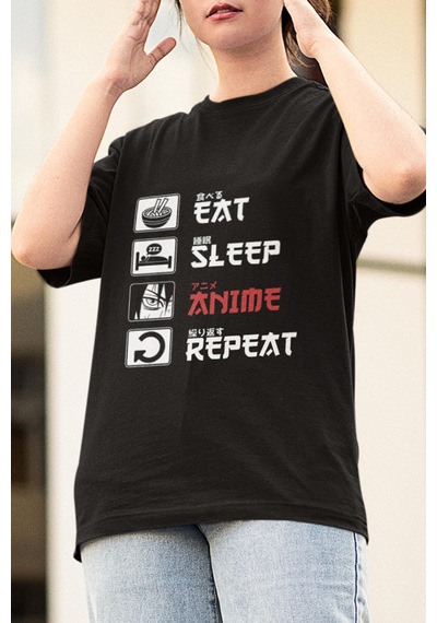 Anime Eat Sleep Anime Tişört
