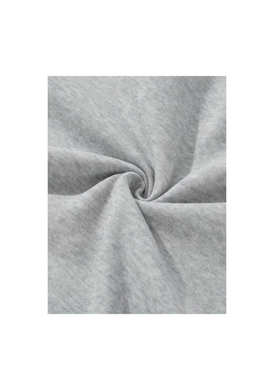 Medinenur İskambil Kart Desenli Kapüşonlu Sweatshirt Gri