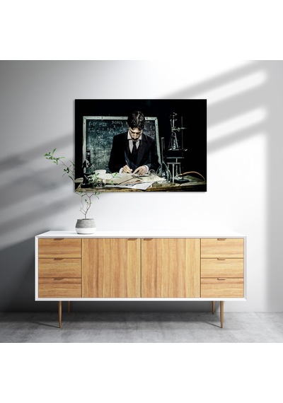 Cakasepetim Nikola Tesla Çalışma Masası Ahşap Mdf Tablo
