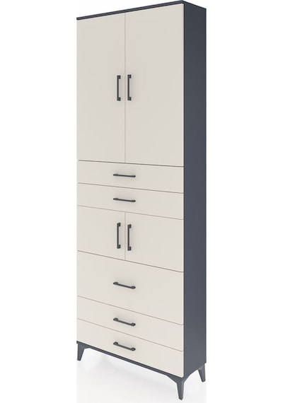 Arges Dolap 4 Raflı 5 Çekmeceli 4 Kapaklı 88x30x243 Antrasit-aytaşı Antrasit Arges Dolap 4 Raflı 5 Çekmeceli 4 Kapaklı 88x30x243 Antrasit-aytaşı Antrasit