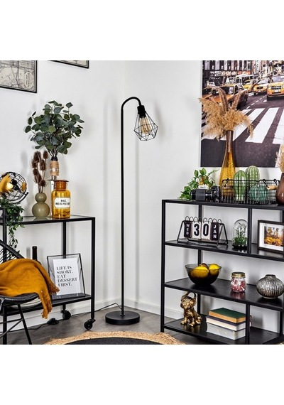 Riolight Retro Siyah Kafes Metal Lambader Köşe Lambası(550611023)