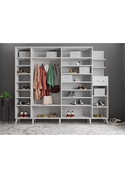 Açelya Portmanto Vestiyer Beyaz  M7 270 cm
