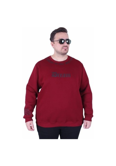 Starbattal Büyük Beden Bisiklet Yaka 3ip Sweat Dream 25715 Murdum Mürdüm