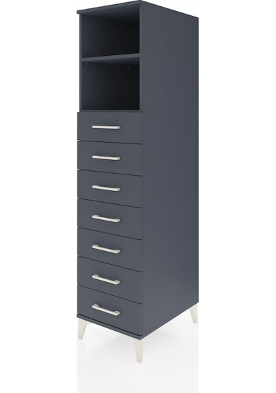 Kronos Dolap 2 Raflı 7 Çekmeceli 44x59x182 Antrasit-antrasit Antrasit