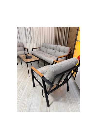 Houseart Balkon, Bahçe,teras,cafe - Salon - Metal Kanepe Koltuk Takımı - 3 1 1 Sehpa Gri Houseart Balkon, Bahçe,teras,cafe - Salon - Metal Kanepe Koltuk Takımı - 3 1 1 Sehpa Gri