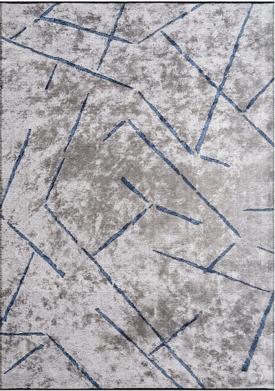 Pierre Cardin Azur Uz02e Gri Mavi Pamuk Akrilik Yumuşak Dokulu Modern Kilim Halı