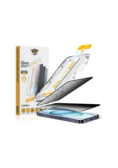 Buff Apple Uyumlu iPhone 15 - Şeffaf Kılıf + Ekran Koruyucu + Lens Koruyucu Privacy