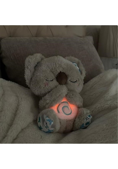 Koala Ayısı, Uyku Su Samuru Koala, Nefes Alan Su Samuru, Müzikli Işıklı Ve Ritmik Nefes Hareketi Olan Taşınabilir Peluş Oyuncak -gsl