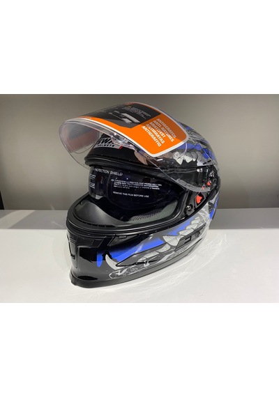 Sway Kask B-503 (817) Güşeş Vizörlü Croco Mavi