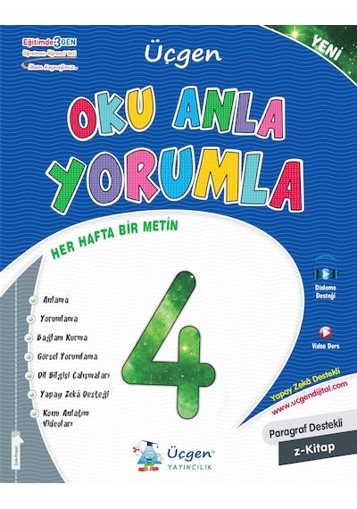 Üçgen 4. Sınıf Süper Üçlü - Tüm Derslere Yolculuk + Problemler + Oku Anla + Hediye Sosyal Çalışma Yapr
