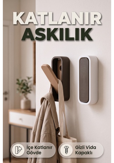 Katlanabilir Duvar Askısı Minimalist Açılır Kapanır Portmanto Askılık Kahverengi Katlanabilir Duvar Askısı Minimalist Açılır Kapanır Portmanto Askılık Kahverengi