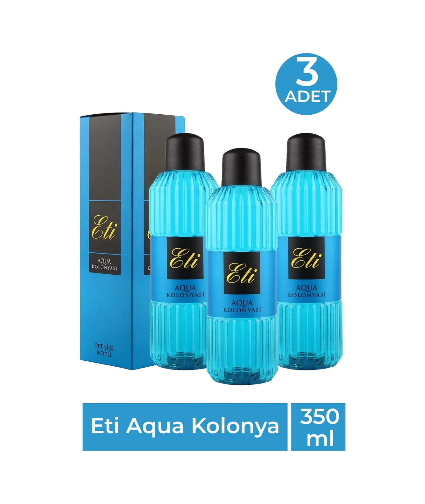 Eti Aqua Kolonya 350 Ml 3 Adet