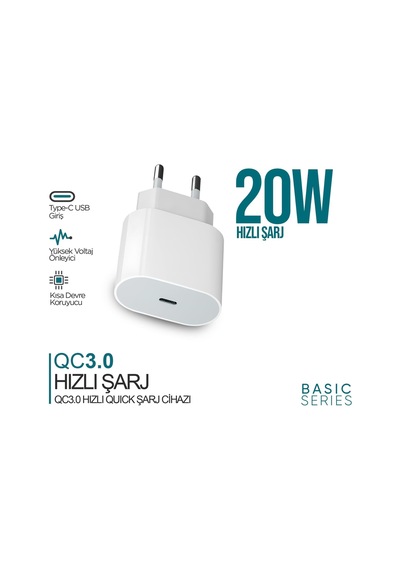 Phixi Qch220 Basic 20w Qualcomm 3.0 Hızlı Şarj Adaptörü