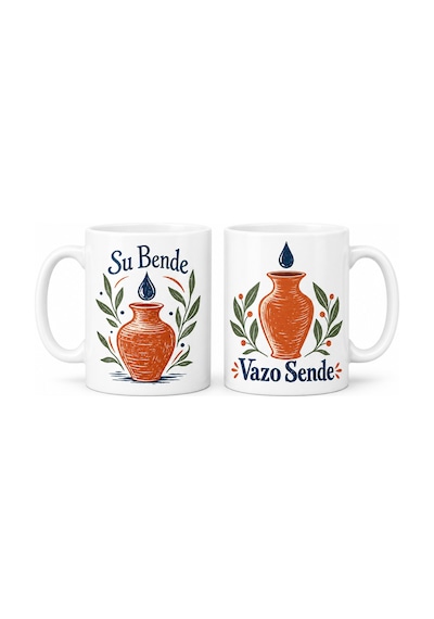 Storeşahin Su Bende Ve Vazo Sende 2'li Porselen Kupa Seti - Model 559 Shn0720