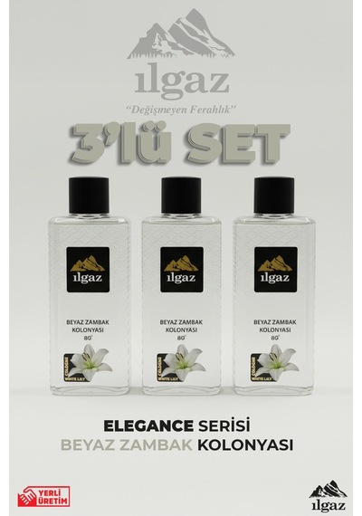 Ilgaz Beyaz Zambak Kolonyası 3'lü Set 80 Derece 400 Ml Elegance Series