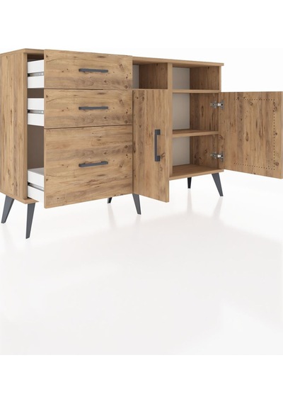Arges Konsol 4 Raflı 3 Çekmeceli 2 Kapaklı 132x30x83 Çam-çam/çam Çam/çam Arges Konsol 4 Raflı 3 Çekmeceli 2 Kapaklı 132x30x83 Çam-çam/çam Çam/çam