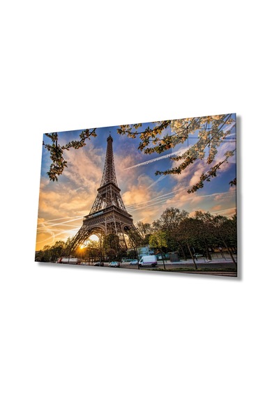 Fransa Paris Eyfel Kulesi Cam Tablo, Ev Ve Ofis Duvar Dekoru, Hediyelik Büyük Temperli Cam Tablo