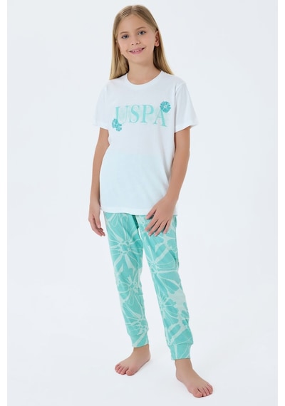 U.s. Polo Assn. Kız Çocuk Yeşil Pijama Takım Yeşil
