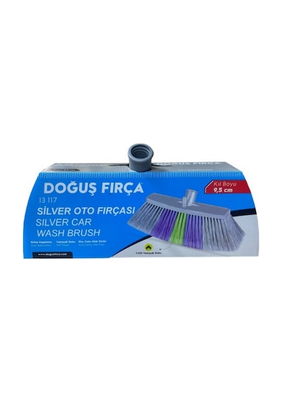 Doğuş Silver Kutulu Oto Yıkama Fırçası, Kıl Boyu 9,5 Cm. Su Hortumu Girişli 13117