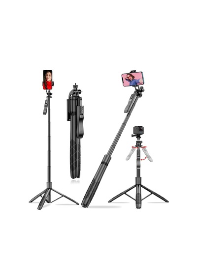 Jst40 Alüminyum Tripod Monopod Selfie Çubuğu Kumandalı Android İphone Gopro Uyumlu