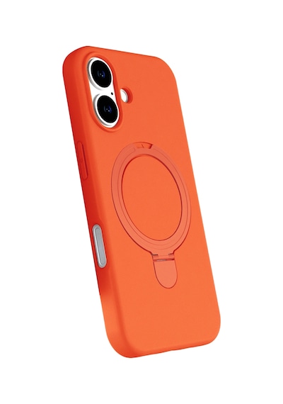 Newface - 128 -  Apple iPhone Uyumlu 16 Plus Regal Magsafe Standlı Kapak - Kmrsfres - - Turuncu