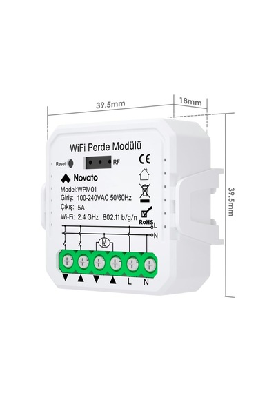 Tuya Mini Wifi Akıllı Perde Panjur Kontrol Rölesi Tuya, Smart Life, Google Home, Amazon Alexa, Home Assistant Destek Diğer