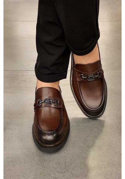 Msport Premium 4832 Loafer Hakiki Deri Erkek Ayakkabı Kahverengi