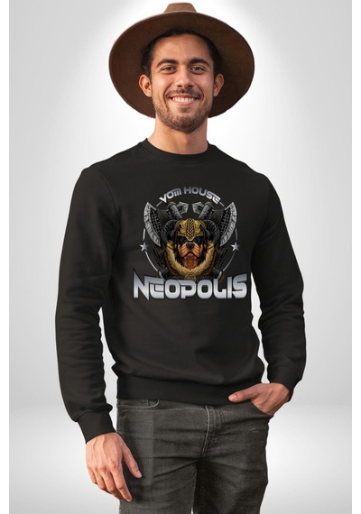 Neopolis Rottweiler Viking Unisex Siyah Sweatshirt Siyah