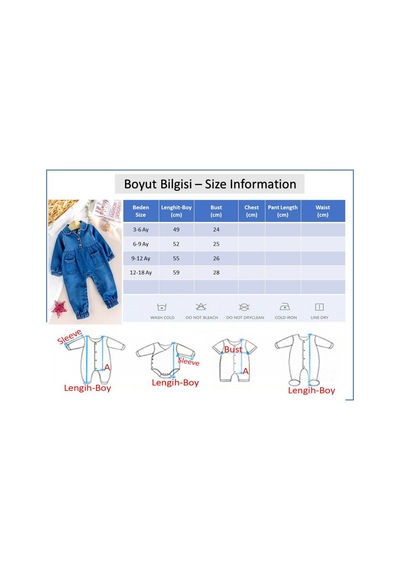 Babymod Bebe Yaka Denim Cep Detaylı Kız Bebek Kot Tulum mavi
