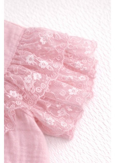 Kardeşler Bebe Müslin Body & Zıbın Fiyonk Detay Pembe