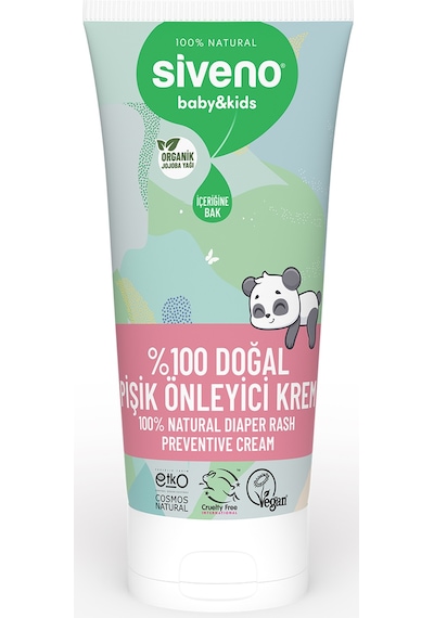 Siveno %100 Doğal Bebek Pişik Önleyici Jel Krem Çinko Hassas Hipoalerjenik Vegan Bakım Kremi 50 Ml