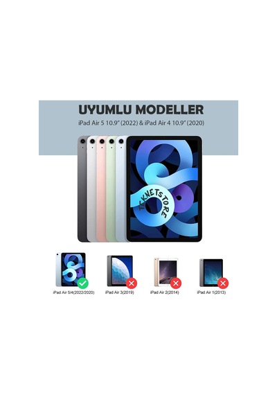 Apple Uyumlu iPad 10. Nesil 2022 10.9 Inç Tablet Flip Smart Standlı Akıllı Kılıf Smart Cover Kılıf